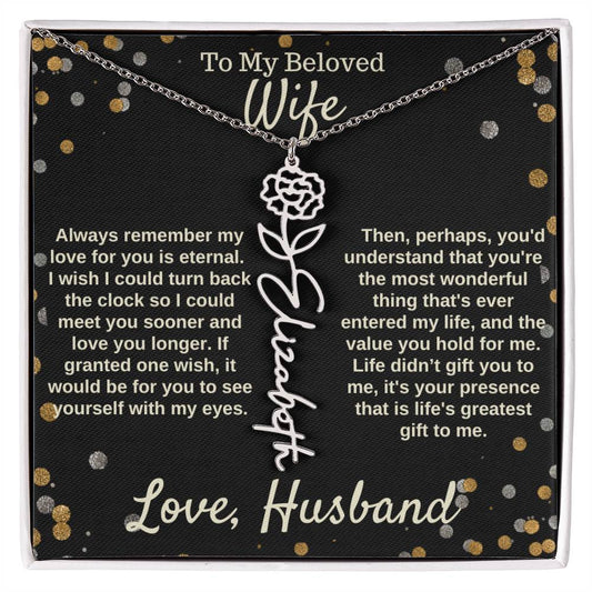 ShineOn Fulfillment Jewelry Polished Stainless Steel / Standard Box / January Love'sTimeline™ - A Necklace of Perpetual Devotion