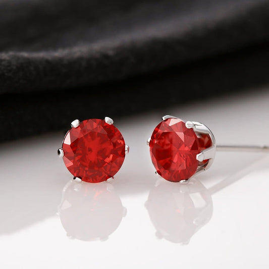 ShineOn Fulfillment Jewelry Red Cubic Zirconia Earrings